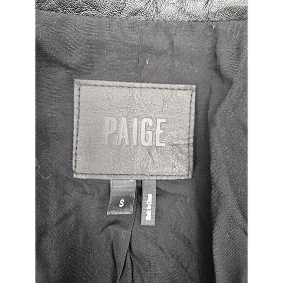 New Paige Yesenia Black Crinkle Leather Blazer Womens S Jacket - Picture 5 of 8